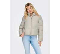 Steppjacke JDY "JDYNEWERICA LIFE SHORT PADD JKT OTW NOOS", Damen, Gr. XL, silber (moonbeam detail:silber zipper), Web, Obermaterial: 100% Polyester, unifarben, Jacken Steppjacke (86957348-XL)
