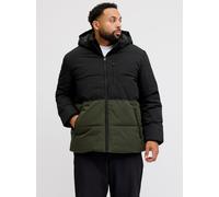 Steppjacke "JJEOWEN PUFFER SN PLS", Herren, Gr. 3XL, rosin detail:schwarz blocking, Web, Obermaterial: 100% Polyester, JACK & JONES PLUSSIZE, regular fit, hoch geschlossener Ausschnitt, Rippbündchen,