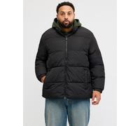 Steppjacke "JJMAZE PUFFER COLLAR PLS", Herren, Gr. 5XL, schwarz, Web, Obermaterial: 100% Polyester, JACK & JONES PLUSSIZE, colorblocking, regular fit, Jacken Steppjacke (28343332-5XL) schwarz