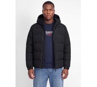 Steppjacke "JJSAGE PUFFER JACKET BF PLS", Herren, Gr. 4XL, schwarz, Web, Obermaterial: 100% Polyester, JACK & JONES PLUSSIZE, unifarben, regular fit normal, mit Klettverschluss, Jacken Steppjacke, Kun