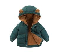 Steppjacke Jungen Leicht Kleinkind Kinder Säugling Baby Jungen Mädchen Winter Bär Ohren Mit Kapuze Mantel Jacke Dicke Warme Oberbekleidung Kleidung Outfits Hoodie Herren (Dark Green, 18-24 Months)