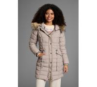 Steppjacke KANGAROOS, Damen, Gr. 46, grau (taupe), Web, Obermaterial: 100% Polyester. Besatz: 80% Polyacryl, 20% Polyester. Futter: 100% Polyester. Wattierung: 100% Polyester, kontrastfarbene Details,
