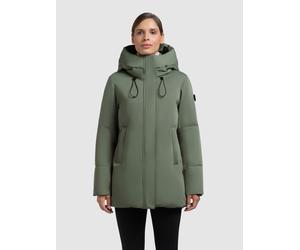 Steppjacke KHUJO "ALLAP", Damen, Gr. L (40), muted grün, Web, Obermaterial: 55% Baumwolle, 45% Polyester. Futter: 100% Nylon. Wattierung: 100% Polyester, unifarben, elastischer Bund, Jacken Steppjacke