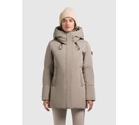 Steppjacke KHUJO "ALLAP", Damen, Gr. XXL (44), greige, Web, Obermaterial: 55% Baumwolle, 45% Polyester. Futter: 100% Nylon. Wattierung: 100% Polyester, unifarben, elastischer Bund, Jacken Steppjacke (