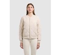 Steppjacke KHUJO "ANGE2", Damen, Gr. L, beige (oat weiß), Web, 84% Nylon, 16% Polyurethan, unifarben, regular fit hüftlang, eingesetzt Rippbündchen, Jacken Steppjacke (50304134-L) oat weiß