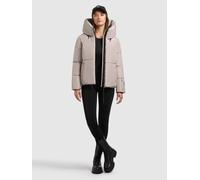 Steppjacke KHUJO "AUDREY MATT", Damen, Gr. L, dusty beige, 100% Polyester, unifarben, regular fit hüftlang, eingesetzt elastischer Bund mit Windstopper, Jacken Steppjacke (37778400-L) dusty beige