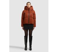 Steppjacke KHUJO "AUDREY SHINY", Damen, Gr. XL, sienna braun, 100% Polyester, unifarben, eingesetzt elastischer Bund mit Windstopper, Jacken Steppjacke (49319027-XL) sienna braun