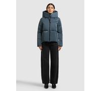 Steppjacke KHUJO "AUDREY SHINY", Damen, Gr. XXL, dim blau, 100% Polyester, unifarben, eingesetzt elastischer Bund mit Windstopper, Jacken Steppjacke (98230805-XXL) dim blau