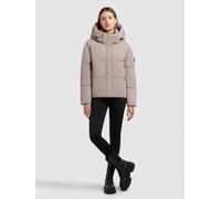 Steppjacke KHUJO "DEVINA2 MATT", Damen, Gr. XL, beige (greige), 100% Polyester, unifarben, regular fit hüftlang, eingesetzt elastischer Bund mit Windstopper, Jacken Steppjacke (36060131-XL) greige