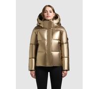Steppjacke KHUJO "DEVINA2 SHINY", Damen, Gr. M (38), gold, Steppware, Obermaterial: 100% Polyester. Futter: 100% Nylon. Wattierung: 100% Polyester, glänzend, unifarben, hüftlang, Jacken Steppjacke, ab