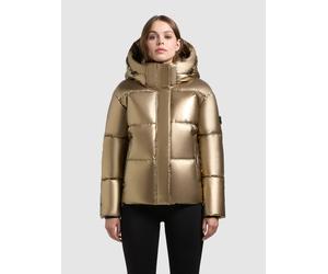 Steppjacke KHUJO "DEVINA2 SHINY", Damen, Gr. M (38), gold, Steppware, Obermaterial: 100% Polyester. Futter: 100% Nylon. Wattierung: 100% Polyester, glänzend, unifarben, hüftlang, Jacken Steppjacke, ab