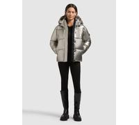 Steppjacke KHUJO "DEVINA2 SHINY", Damen, Gr. S, royal silber, 100% Polyester, unifarben, eingesetzt elastischer Bund mit Windstopper, Jacken Steppjacke (39028255-S) royal silber