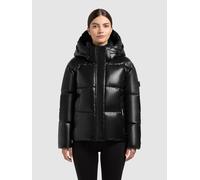 Steppjacke KHUJO "DEVINA2 SHINY", Damen, Gr. XL (42), schwarz, Steppware, Obermaterial: 100% Polyester. Futter: 100% Nylon. Wattierung: 100% Polyester, glänzend, unifarben, hüftlang, Jacken, abnehmbar