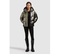 Steppjacke KHUJO "DEVINA2 SHINY", Damen, Gr. XS, mud braun, 100% Polyester, unifarben, regular fit hüftlang, eingesetzt elastischer Bund mit Windstopper, Jacken Steppjacke (76894024-XS) mud braun