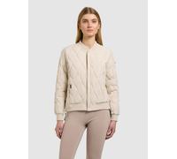 Steppjacke KHUJO "FEEN2", Damen, Gr. S, beige (oat weiß), Web, 84% Nylon, 16% Polyurethan, unifarben, regular fit hüftlang, eingesetzt Rippbündchen, Jacken Steppjacke (59534227-S) oat weiß