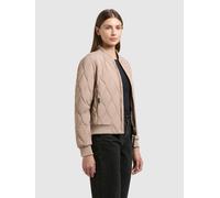 Steppjacke KHUJO "FEEN2", Damen, Gr. XS, beige (latte beige), Web, 84% Nylon, 16% Polyurethan, unifarben, regular fit hüftlang, eingesetzt Rippbündchen, Jacken Steppjacke (93327061-XS) latte beige