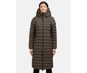 Steppjacke KHUJO "Imes-YM", Damen, Gr. XXL (44), grün, Material: 100% Polyester. Futter: 100% Nylon. Wattierung: 100% Polyester. Beschichtung: Polyurethan, tailliert kniebedeckend, Ärmel ohne Ärmelsch