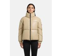 Steppjacke KHUJO "Khalia", Damen, Gr. XL (42), beige, Obermaterial: 100% Polyurethan; Innenfutter: 100% Polyester; Wattierung: 100% Polyester; Beschichtung: 100% Polyurethan, loose fit hüftlang, hoch