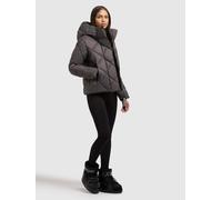 Steppjacke KHUJO "LILIAN", Damen, Gr. XL, grau (graphite grau), 100% Nylon, unifarben, regular fit hüftlang, eingesetzt elastischer Bund mit Windstopper, Jacken Steppjacke (28250906-XL) graphite grau