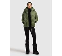 Steppjacke KHUJO "LILIAN", Damen, Gr. XL, grün (fern grün), 100% Nylon, unifarben, regular fit hüftlang, eingesetzt elastischer Bund mit Windstopper, Jacken Steppjacke (96247461-XL) fern grün