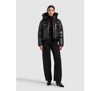 Steppjacke KHUJO "LUNA", Damen, Gr. XXL, schwarz, 100% Nylon, unifarben, eingesetzt elastischer Bund mit Windstopper, Jacken Steppjacke (25642965-XXL) schwarz
