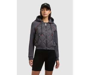 Steppjacke KHUJO "MALAYA", Damen, Gr. M, slate grau, Web, 100% Nylon, unifarben, regular fit, Raglanärmel Rippbündchen, Jacken Steppjacke (61574239-M) slate grau