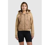 Steppjacke KHUJO "MALAYA", Damen, Gr. S, schwarz camel, Web, 100% Nylon, unifarben, regular fit hüftlang, Raglanärmel Rippbündchen, Jacken Steppjacke (32990909-S) schwarz camel
