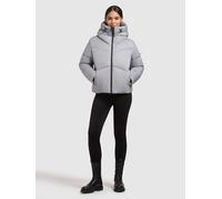Steppjacke KHUJO "MILLY", Damen, Gr. L, bliss melange grau, Twill, 100% Polyester, unifarben, eingesetzt elastischer Bund mit Windstopper, Jacken Steppjacke (74912512-L) bliss melange grau