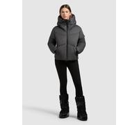 Steppjacke KHUJO "MILLY", Damen, Gr. L, schwarz melange grau, Twill, 100% Polyester, unifarben, eingesetzt elastischer Bund mit Windstopper, Jacken Steppjacke (35933222-L) schwarz melange grau