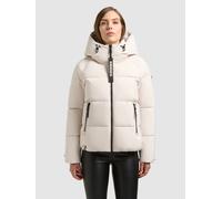 Steppjacke KHUJO "ONO2", Damen, Gr. M, weiß (dove weiß), Web, Obermaterial: 100% Polyester. Futter: 100% Nylon. Füllung: 100% Polyester, unifarben, hüftlang, elastischer Bund, Jacken Steppjacke, Loose