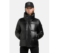 Steppjacke KHUJO "Rinja Shiny-YM", Damen, Gr. XXL (44), schwarz, Obermaterial: 50% Polyester, 50% Polyurethan; Innenfutter: 100% Nylon; Wattierung: 100% Polyester, oversize hüftbedeckend, hoch geschlo
