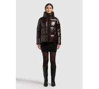 Steppjacke KHUJO "RINJA2 SHINY", Damen, Gr. S, moody plum, 100% Polyester, glänzend, regular fit hüftlang, eingesetzt gerader Abschluss mit innenliegendem Gummizug, Jacken Steppjacke (96384544-S) mood