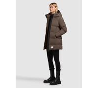 Steppjacke KHUJO "TANARE3", Damen, Gr. L, braun (dull grün), 100% Nylon, unifarben, regular fit hüftlang, eingesetzt elastischer Bund, Jacken Steppjacke (43543344-L) dull grün