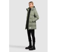 Steppjacke KHUJO "TANARE3", Damen, Gr. L, grün (muted grün), 100% Nylon, unifarben, regular fit hüftlang, eingesetzt elastischer Bund, Jacken Steppjacke (81453104-L) muted grün