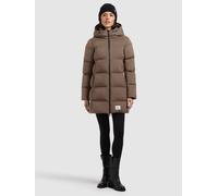 Steppjacke KHUJO "TANARE5", Damen, Gr. S, braun (taupe braun), Web, 100% Nylon, unifarben, slim fit hüftlang, ohne Ausschnitt, eingesetzt elastischer Bund mit Windstopper, Jacken Steppjacke (56053353-