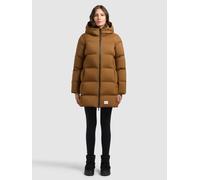 Steppjacke KHUJO "TANARE5", Damen, Gr. XXL, braun (gingerbread braun), Web, 100% Nylon, unifarben, slim fit hüftlang, ohne Ausschnitt, eingesetzt elastischer Bund mit Windstopper, Jacken Steppjacke (8