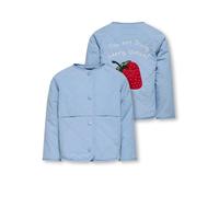 Steppjacke KIDS ONLY "KMGROSALINA QUILTED JACKET OTW NOOS", Jungen, Gr. 110, soft chambray print:strawberry, Web, Obermaterial: 100% Nylon, unifarben, normal normal, Rundhals, eingefasste Kante, Jacke