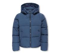 Steppjacke KIDS ONLY "KOGDOLLY SHORT PUFFER JACKET OTW", Jungen, Gr. 164, blau (vintage indigo), Web, Obermaterial: 60% Polyester, 40% Nylon, unifarben, normal hüftlang, Jacken Steppjacke (39221934-16