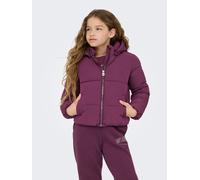 Steppjacke KIDS ONLY "KOGDOLLY SHORT PUFFER JACKET OTW", Mädchen, Gr. 140, mauve wine, Web, Obermaterial: 60% Polyester, 40% Nylon, unifarben, normal hüftlang, Jacken Steppjacke, mit abnehmbarer Kapuz