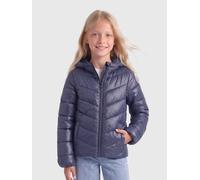 Steppjacke KIDS ONLY "KOGKAJSA LIGHTWEIGHT QUILT HOOD JKT OTW", Mädchen, Gr. 128, blau (vintage indigo), Web, Obermaterial: 100% Nylon, unifarben, regular fit hüftlang, mit innenliegendem Gummizug, Ja