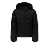 Steppjacke KIDS ONLY "KOGKAJSA LIGHTWEIGHT QUILT HOOD JKT OTW", Mädchen, Gr. 128, schwarz, Web, Obermaterial: 100% Nylon, unifarben, regular fit hüftlang, mit innenliegendem Gummizug, Jacken Steppjack