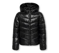 Steppjacke KIDS ONLY "KOGKAJSA LIGHTWEIGHT QUILT HOOD JKT OTW", Mädchen, Gr. 128, schwarz, Web, Obermaterial: 100% Nylon, unifarben, regular fit hüftlang, mit innenliegendem Gummizug, Jacken Steppjack