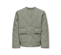 Steppjacke KIDS ONLY "KOGROSALINA QUILTED JACKET VD OTW NOOS", Mädchen, Gr. 128, seagrass, Web, Obermaterial: 100% Nylon, unifarben, Basic taillenbedeckt, Rundhals, Jacken Steppjacke (84870257-128) se