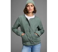 Steppjacke LAURA SCOTT, Damen, Gr. 48, dunkel grau grün, Web, Obermaterial: 100% Polyester. Futter: 100% Polyester. Wattierung: 100% Polyester, unifarben, lässig geschnitten hüftlang, Rundhals, eingef