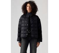 Steppjacke LEVI'S, Damen, Gr. M (38), schwarz (anthrazit night), Web, Obermaterial: 100% Polyamid, figurumspielend hüftlang, Rundhals, paspeliert, Jacken Steppjacke, Paspelierung an Abschlüssen und Är