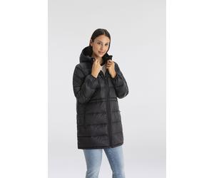 Steppjacke LEVI'S "POLLY MIDI PUFFER", Damen, Gr. XS, schwarz (caviar), Web, Obermaterial: 100% Polyamid, unifarben, regular fit Po-bedeckend, ohne Ausschnitt, Jacken Steppjacke, Winterjacke mit prakt
