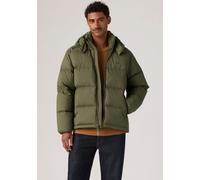Steppjacke LEVI'S "ROCKWELL HOODED PUFFER 1", Herren, Gr. L, grün (olive night rip stop), Web, Obermaterial: 100% Polyester, bequem hüftlang, elastischer Bund, Jacken Steppjacke, Hoher Stehkragen, wat