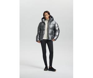 Steppjacke LUHTA "LUHTA EISEBERG", Damen, Gr. 48, silber (anthrazit), Obermaterial: 90% Polyamid, 10% Elasthan, Jacken Steppjacke, sportlicher Stil, für Sportmode und Outdoormode (66941065-48) anthraz