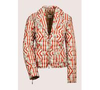 Steppjacke MADELEINE "Steppjacke Kurze Steppjacke mit Unikat-Print", Damen, Gr. 48, weiß (wollweiß, blutorange, cappuccino), Obermaterial: 100% Polyester PES., Jacken Steppjacke (89493163-48) wollweiß
