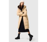 Steppjacke MARIKOO "Zuraraa XVI", Damen, Gr. XXL, beige (sand), Obermaterial: 100% Polyester; Innenseite: 100% Polyester; Futter: 100% Polyester; Wattierung: 100% Polyester, Jacken Steppjacke, langer